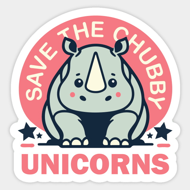 Save The Chubby Unicorns Sticker by CreativeSage